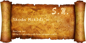 Skoda Miklós névjegykártya