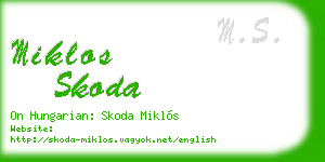 miklos skoda business card